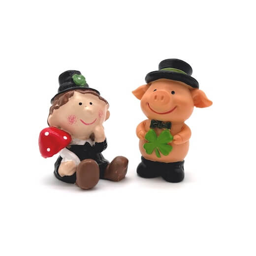 Kategorie Glücksbringer - Mini-Schweinchen mit Klee